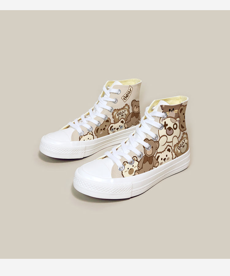 Anime Bear Converse-like Sneakers
