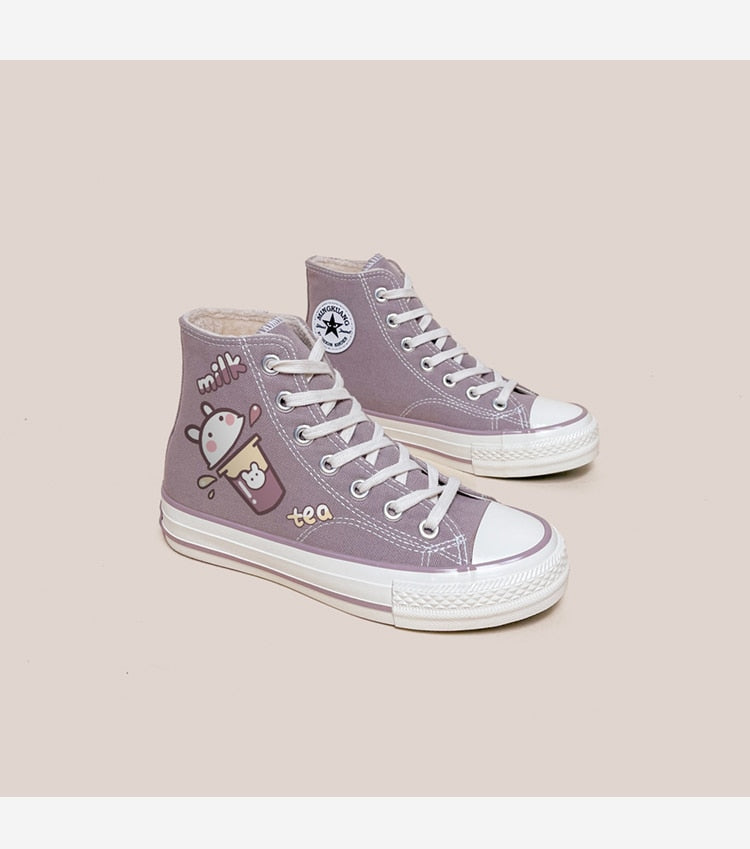 Purple Converse-Like Sneakers