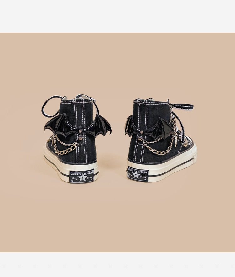 Black Bat Converse-Like Sneakers