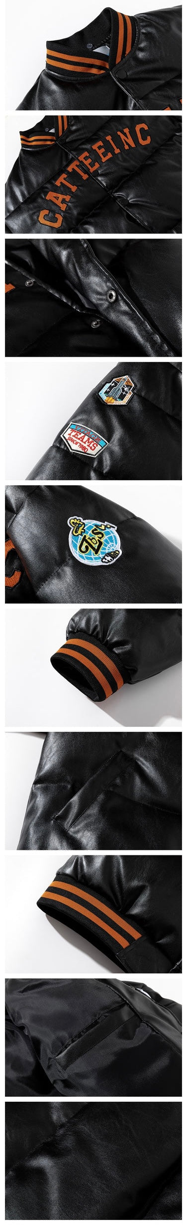 Casual Faux Leather Bomber Jacket