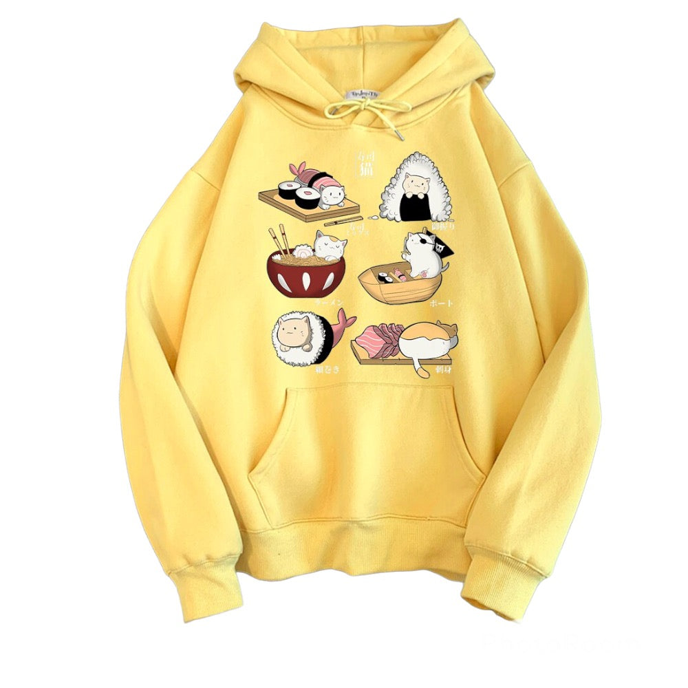 Sushi Cat's Day Hoodie (متعدد الألوان)