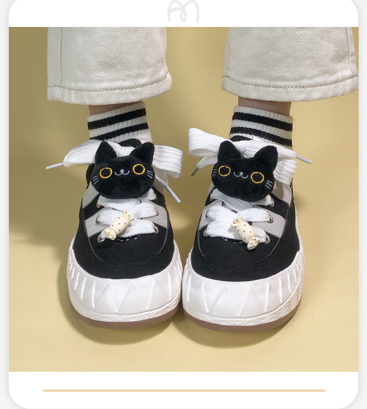 Black Lace Up Sneakers