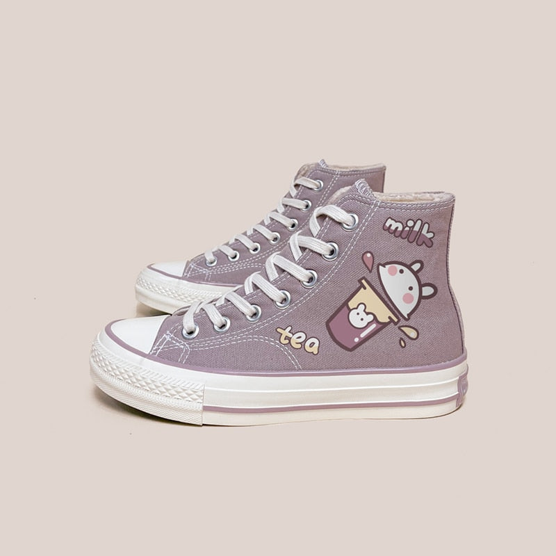 Purple Converse-Like Sneakers