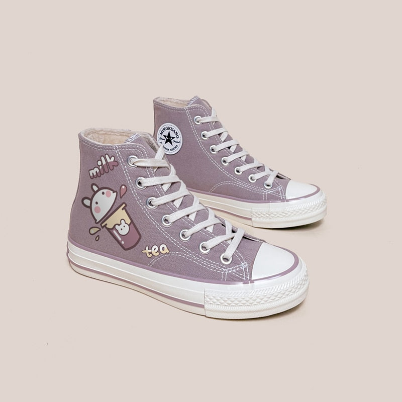 Purple Converse-Like Sneakers